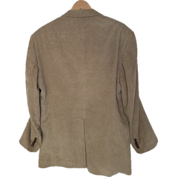 Lauren Ralph Lauren Blazer Men 42 L Brown Corduroy Elbow Patch Paisley Lining - Picture 2 of 9